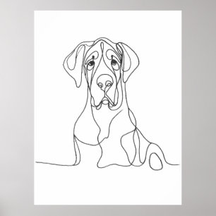 Handgemalte Kunst der Great Dane Line Poster