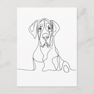 Handgemalte Kunst der Great Dane Line Postkarte