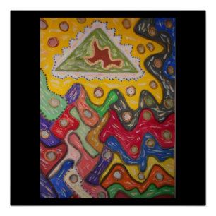 Handgemalte Kunstausdruck aborigines Typs Poster