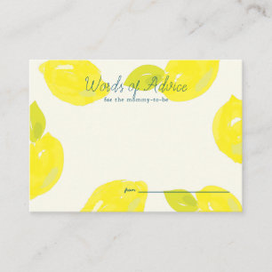 Handgemalte Lemon Pink Karo Babyduschenempfehlung Begleitkarte