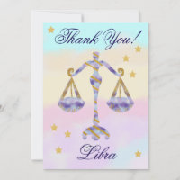 Handgemalte Libra-Geburtstags-Danksagung