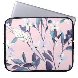 Handgemalte lila leavesart, Blume, wat Laptopschutzhülle