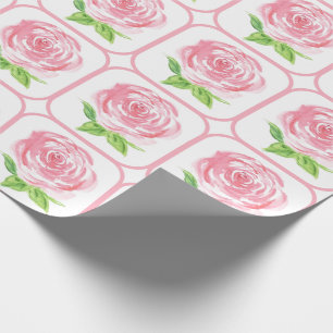 Handgemalte lose Wasserfarben-Rose-Blumen Geschenkpapier