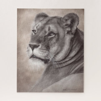 Handgemalte Löwin-Wildtier-Kunst