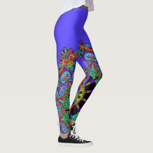 Handgemalte Mandala-Uhr 24 Leggings
