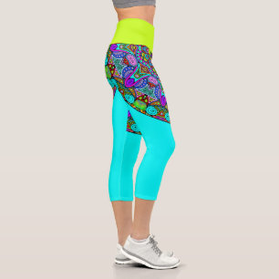 Handgemalte Mandala-Uhr 4 Capri Leggings