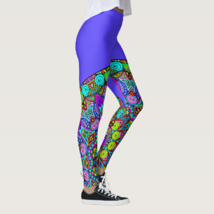 Handgemalte Mandala-Uhr 4 Leggings