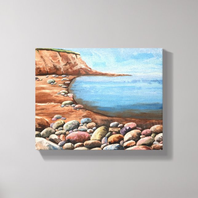 Handgemalte Meereslandschaft Leinwanddruck (Vorderseite)