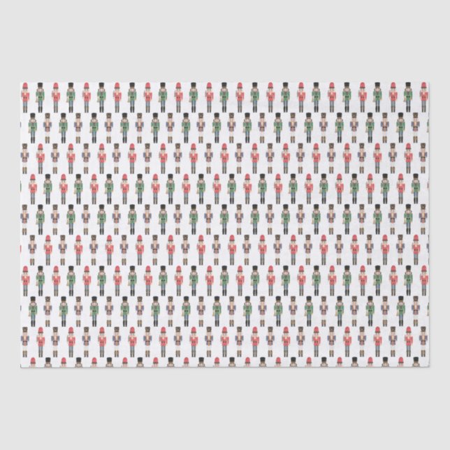 Handgemalte Nutcracker Toy Soldiers Weihnachten Seidenpapier (Vorderseite)