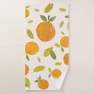 Handgemalte Orangen Frucht nahtlos Muster Design Badehandtuch