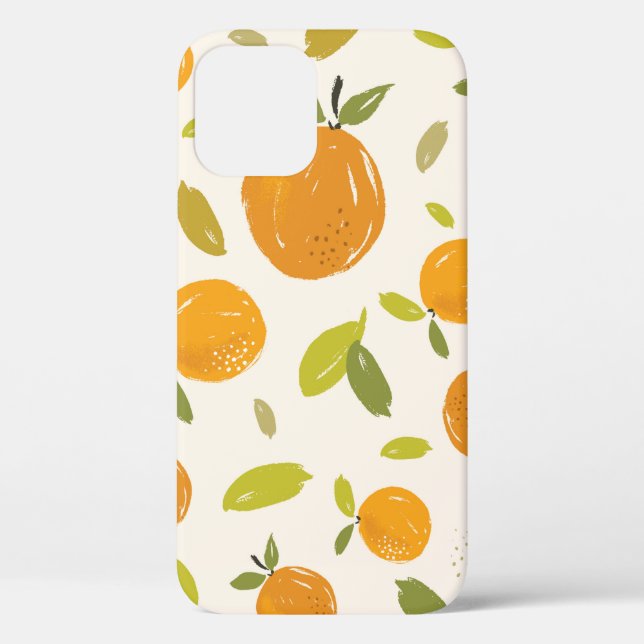 Handgemalte Orangen Frucht nahtlos Muster Design Case-Mate iPhone Hülle (Rückseite)