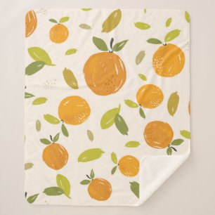 Handgemalte Orangen Frucht nahtlos Muster Design Sherpadecke