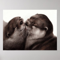 Handgemalte Otters - Zender Moment Wildlife Art