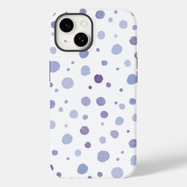 handgemalte Polka Punkte Case-Mate iPhone 14 Hülle (Rückseite)
