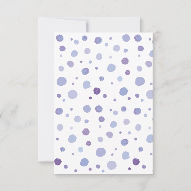 handgemalte Polka Punkte Einladung (Vorderseite)