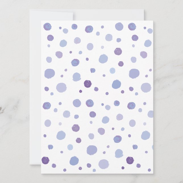 handgemalte Polka Punkte Einladung (Vorderseite)