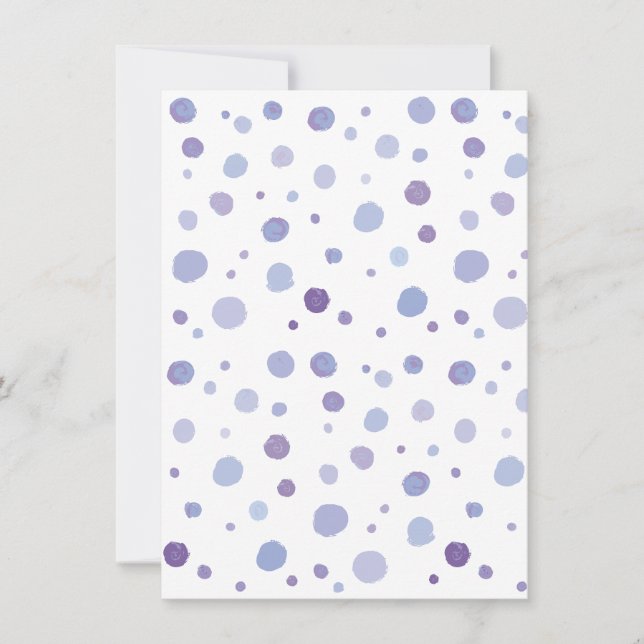 handgemalte Polka Punkte Einladung (Vorderseite)
