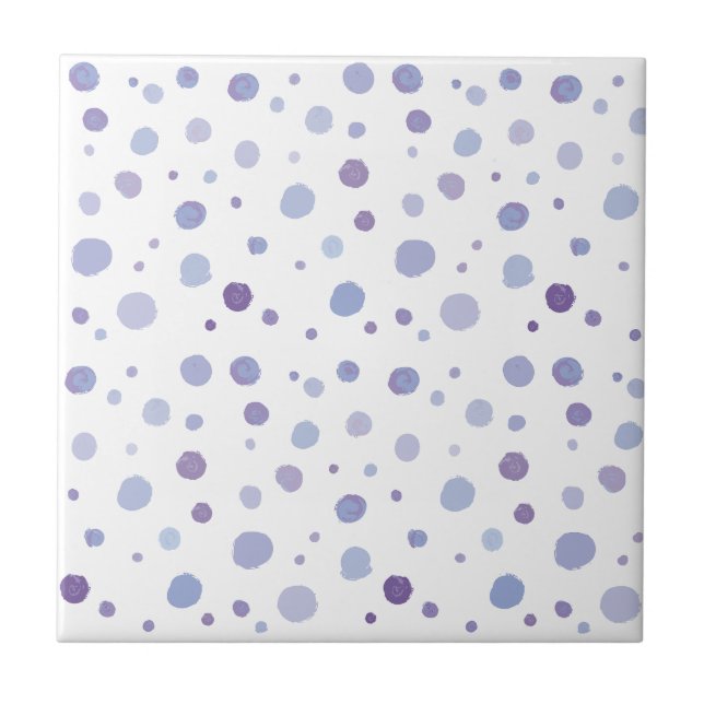 handgemalte Polka Punkte Fliese (Vorderseite)
