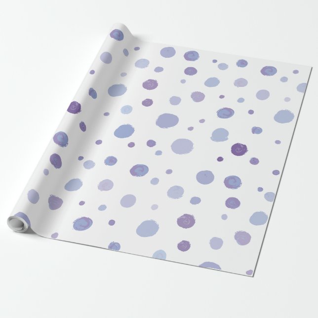 handgemalte Polka Punkte Geschenkpapier (Ungerollt)