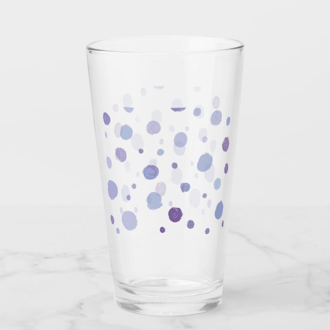 handgemalte Polka Punkte Glas (Vorderseite)