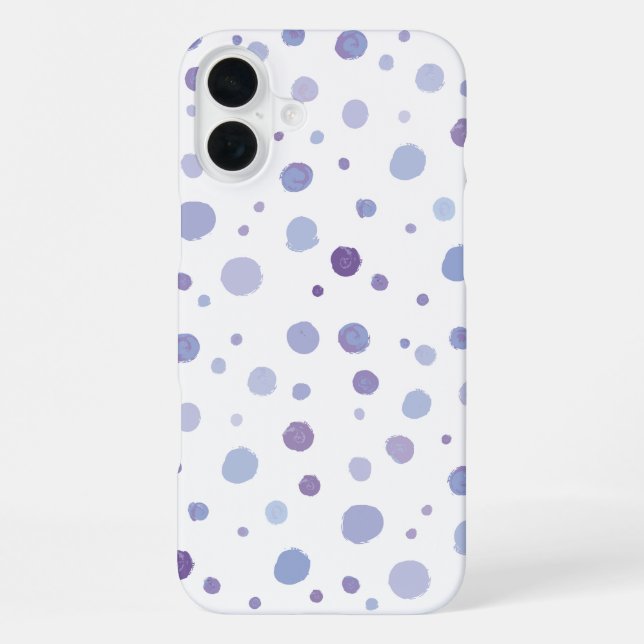 handgemalte Polka Punkte iPhone 16 Plus Hülle (Rückseite)