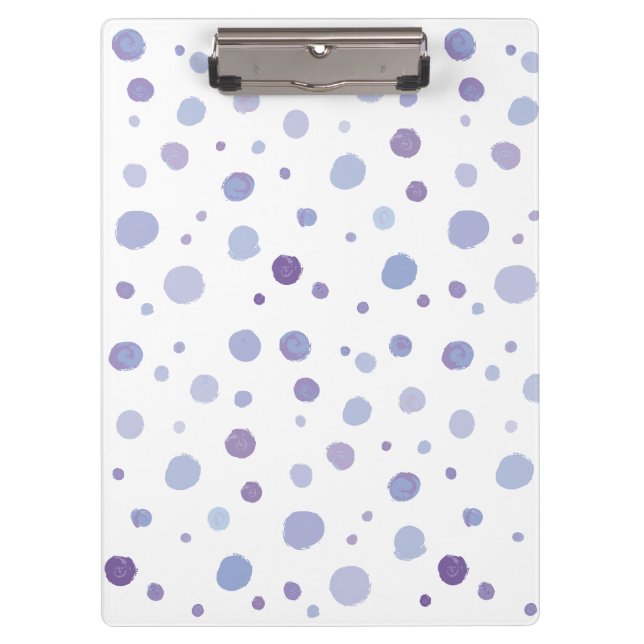 handgemalte Polka Punkte Klemmbrett (Vorderseite)