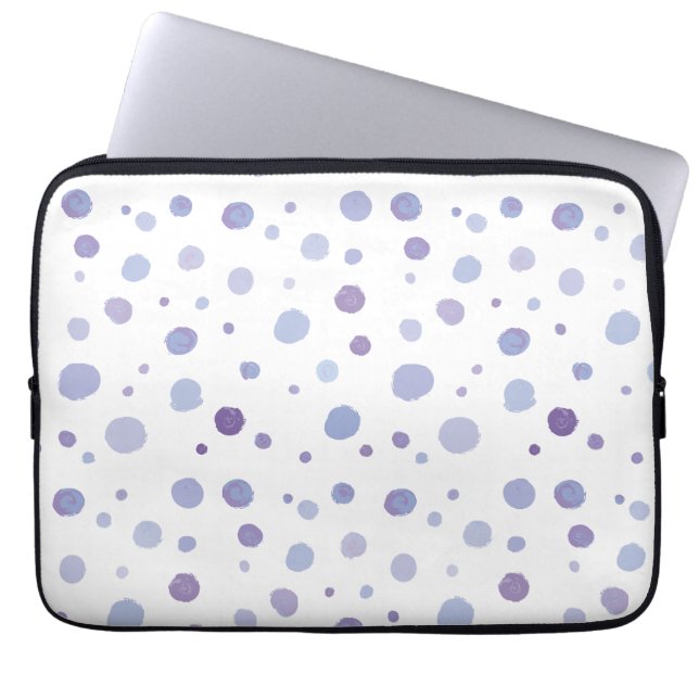 handgemalte Polka Punkte Laptopschutzhülle (Vorderseite)