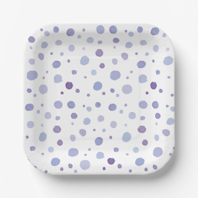 handgemalte Polka Punkte Pappteller (Vorderseite)