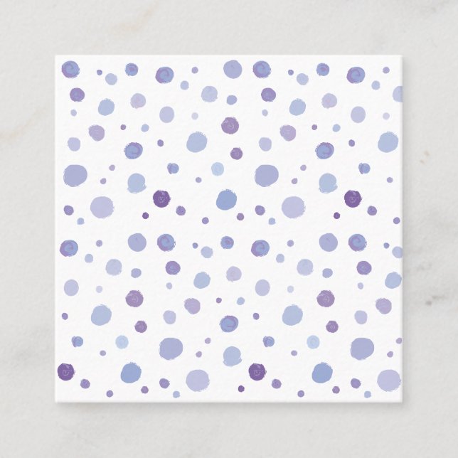 handgemalte Polka Punkte Quadratische Visitenkarte (Vorderseite)