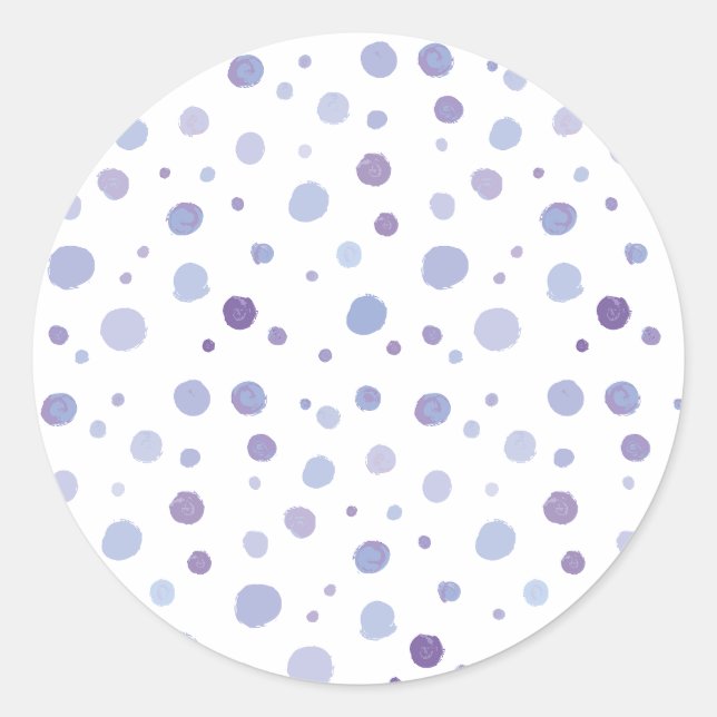 handgemalte Polka Punkte Runder Aufkleber (Vorderseite)