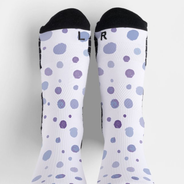 handgemalte Polka Punkte Socken (Oben)