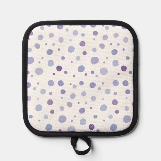 handgemalte Polka Punkte Topflappen (Vorderseite)