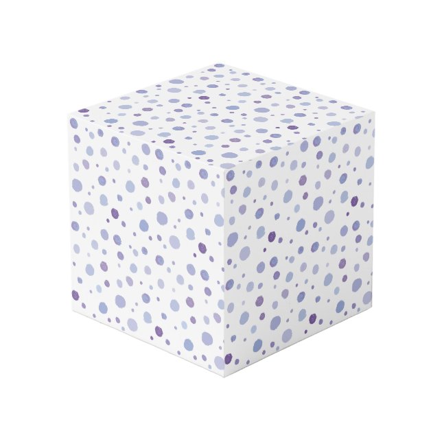 handgemalte Polka Punkte Würfel (Vorderseite Schrägansicht)