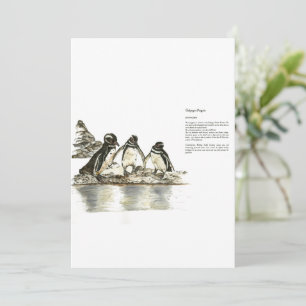 Handgemalte Print gefährdete Pinguine Einladung
