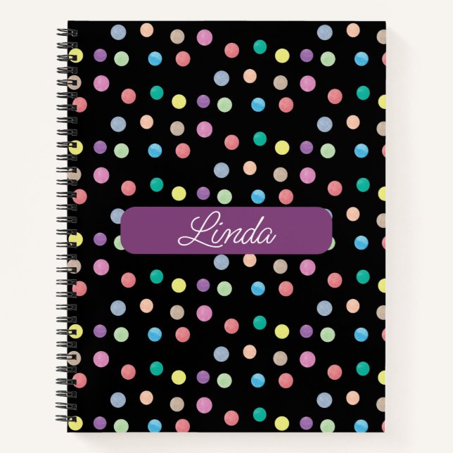Handgemalte Punkte Name Journal-Notebook Notizbuch (Vorderseite)