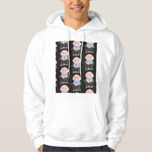 Handgemalte Quallen, lebendiges Vintages Muster. Hoodie