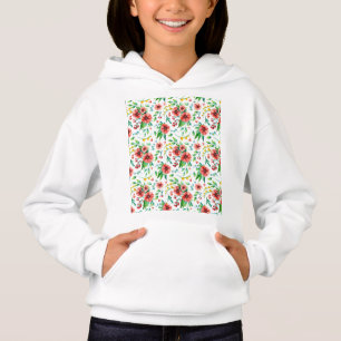 Handgemalte rosa Blume Blumenmuster-23498 Hoodie