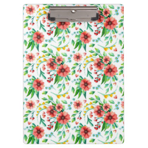 Handgemalte rosa Blume Blumenmuster-23498 Klemmbrett