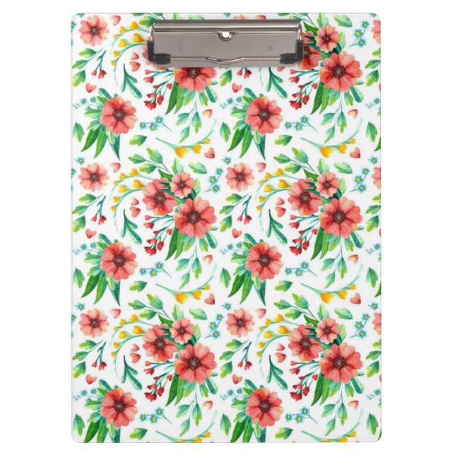 Handgemalte rosa Blume Blumenmuster-23498 Klemmbrett (Vorderseite)