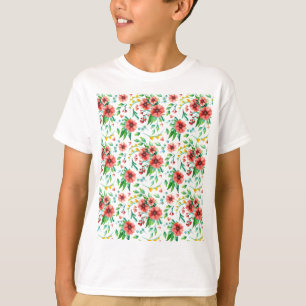 Handgemalte rosa Blume Blumenmuster-23498 T-Shirt