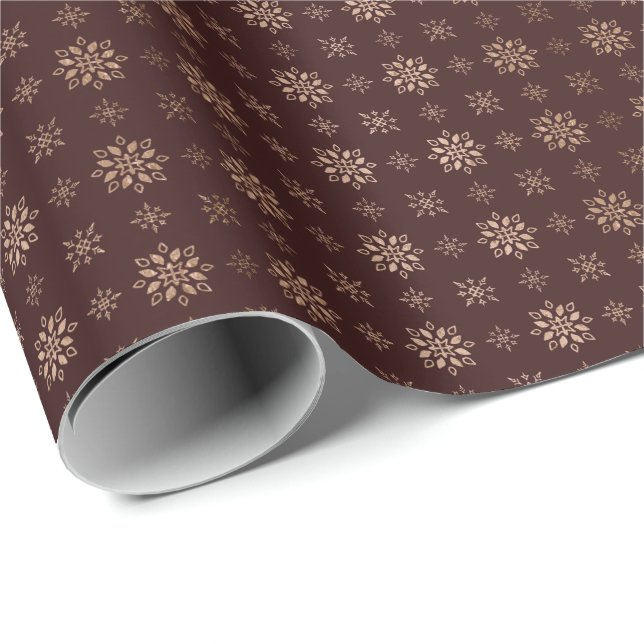 Handgemalte Rose Gold Schneeflocken Schokolade Bra Geschenkpapier (Rolleneckpunkt)
