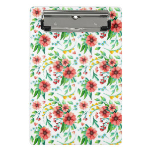 Handgemalte rote Blume Blumenmuster-23498 Mini Klemmbrett