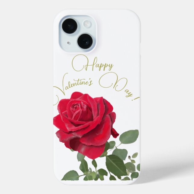 Handgemalte rote Rose Case-Mate iPhone Hülle (Rückseite)