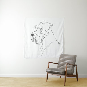 Handgemalte Schnauzer Minimalistische Hundekunst Wandteppich