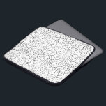 Handgemalte schwarze Krümmung auf Weiß Laptopschutzhülle<br><div class="desc">Handgemalte schwarze Kurven drehen sich,  treffen und divergieren in diesem allumfassenden Wiederholdesign auf weißem Hintergrund. Die kurvigen Linien enden mit Scrolldesigns. Das dekorative Bild ist sowohl frei fließend als auch zart. Aquarellmalerei,  gescannt. Copyright © 2014 Claire E. Skinner. Alle Rechte vorbehalten.</div>