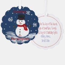 Handgemalte Snowman PERSONALIZE Round