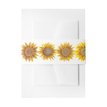 Handgemalte Sonnenblumen-Einladungs-Bauchschnur