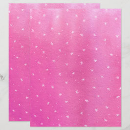 Handgemalte Stars auf rosa Blends Scrapbook Paper