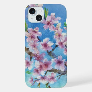 Handgemalte trendige Aquarell-Kirschblüten iPhone 15 Plus Hülle