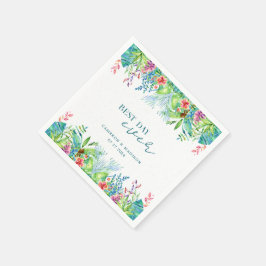 handgemalte Tropische Blume Hochzeit Serviette